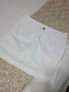 Laura Scott White Casual Cotton Mini Skort
